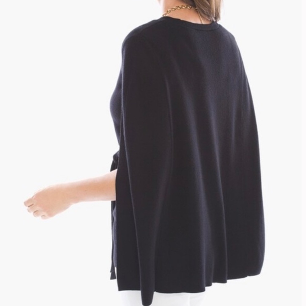 Chico’s Karla Cape Cardigan Sweater Fashion Black - Picture 2 of 7